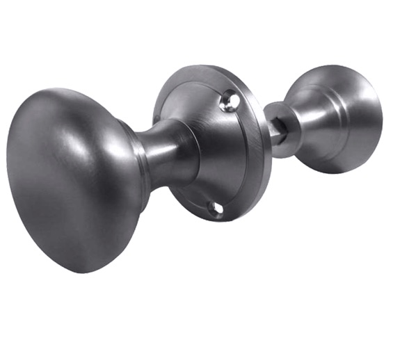 MUSHROOM RIM DOOR KNOBS ON FACE FIXED ROSE